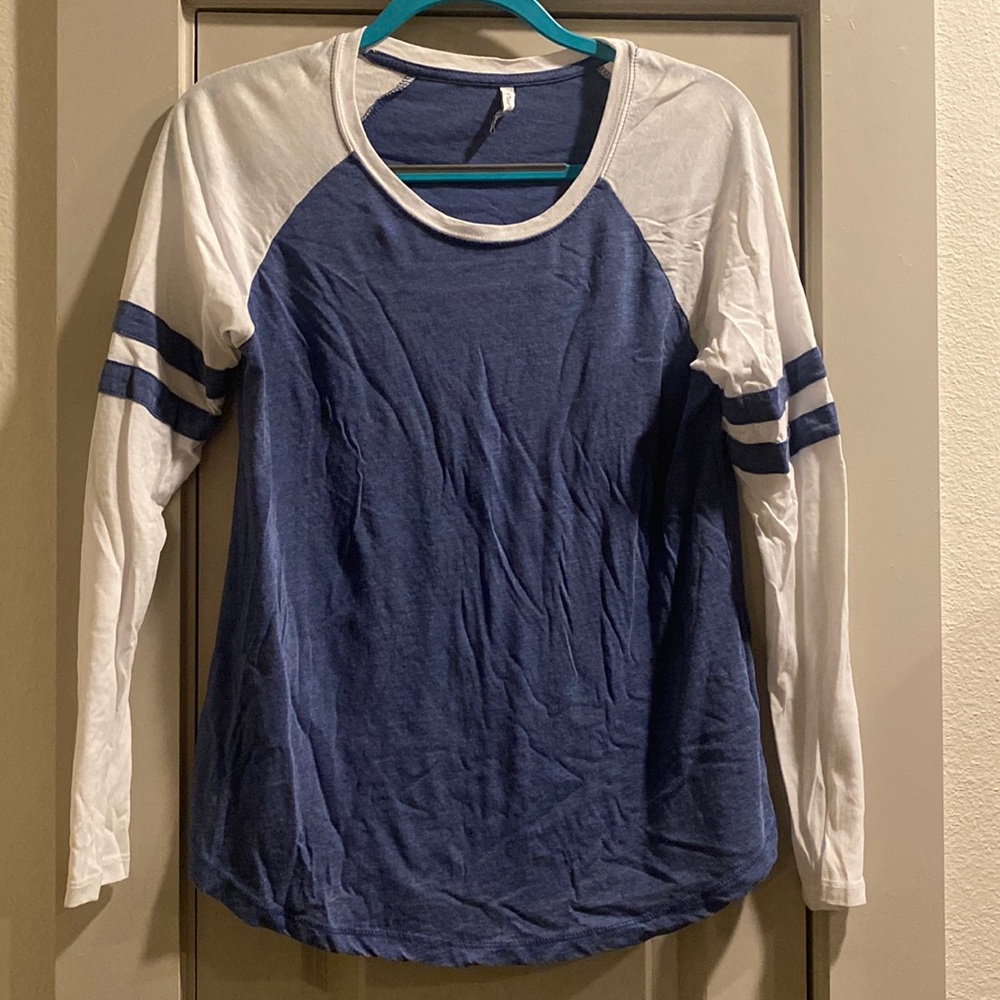 Z Supply Long Sleeve Varsity Tee Blue